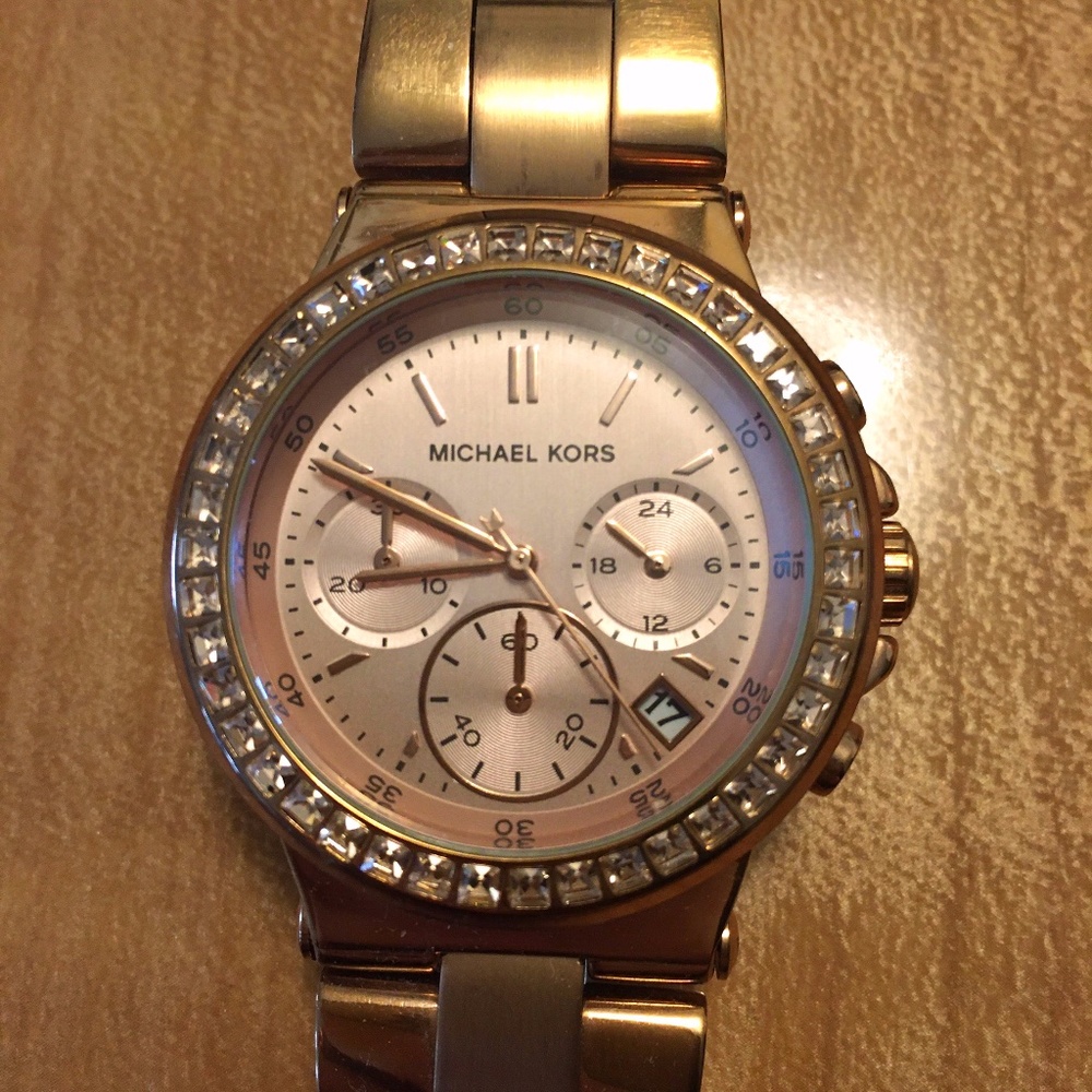 Michael Kors Rose Gold Swarovski Crystals Watch